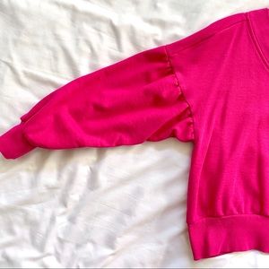 Bubble sleeve crop sweater